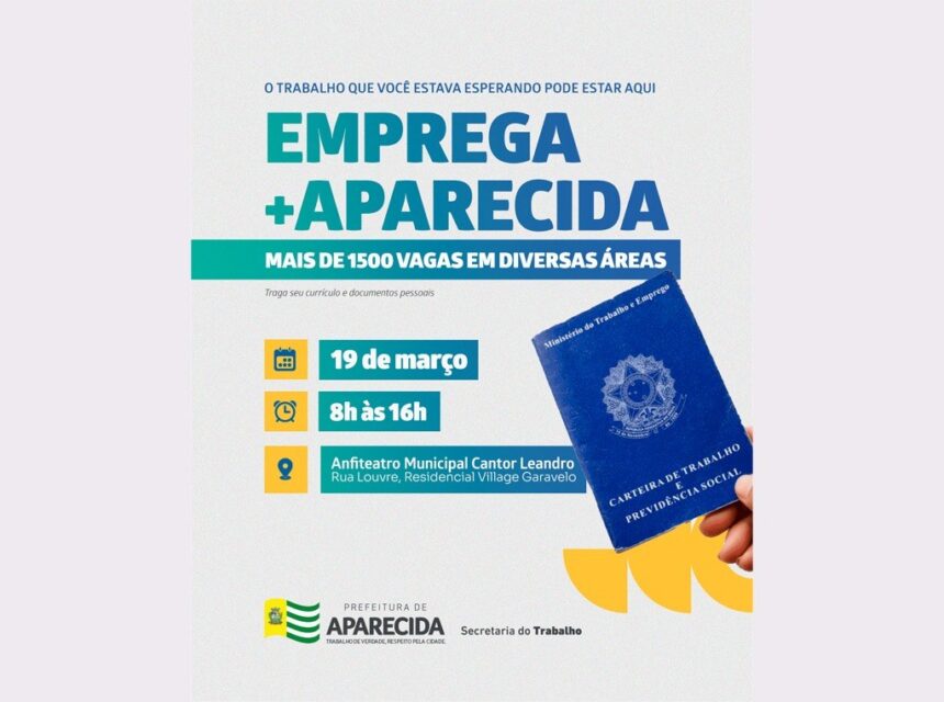 Feirão de empregos em Aparecida oferecerá mais de 1,5 mil vagas na quarta, 19