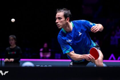 Hugo Calderano é eliminado por Félix Lebrun no WTT Champions de Chongqing