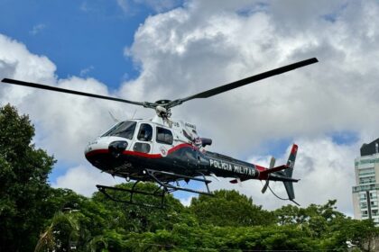 PM prende suspeito com veículo furtado em Cesário Lange com apoio de helicóptero