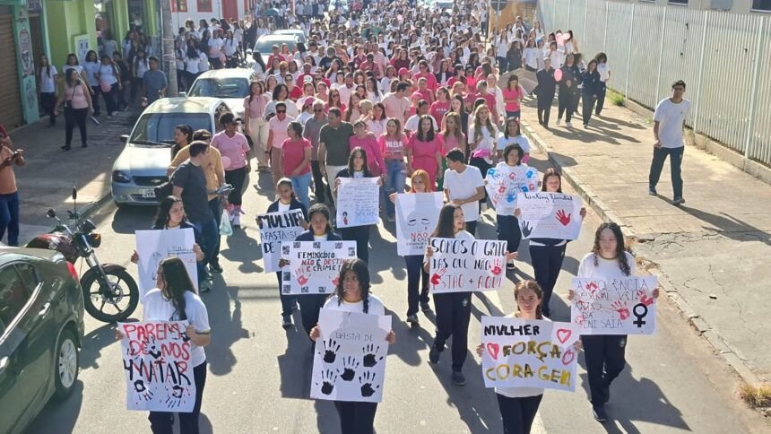 Seduc-GO participa de caminhada e entrega espaço em homenagem a educadora vítima de feminicídio